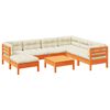 vidaXL 8-delige Loungeset met kussens massief grenenhout wasbruin
