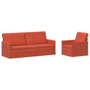 vidaXL Bankstel 2 pcs Rood-oranje Katoen Stof