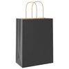 vidaXL Papieren zakken 250 st met hengsels 21x11x28 cm zwart