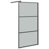 vidaXL Douchewanden Zwart 115 x 195 cm Glas en Aluminium