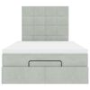 vidaXL Ottoman bed met matrassen en LED's 120x190cm fluweel lichtgrijs