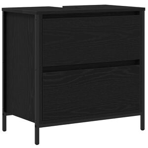 vidaXL Badkamerkast met lades 60x34,5x60 cm zwart eikenkleurig