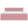 vidaXL Opslag bed met matras met hoofdeinde Roze 160 x 200 cm Fluweel