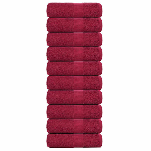 vidaXL Gastendoekjes FROGN 10 st 30x50 cm 360 g/m&sup2; bordeaux