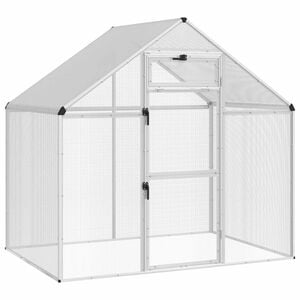 vidaXL Vogelkooi Zilverkleurig 181,5 x 112,5 x 173,5 cm