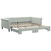vidaXL Slaapbank met onderschuifbed 100x200 cm fluweel lichtgrijs