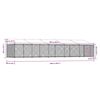 vidaXL Hondenhok met dak en deur 10x2x2 m gegalvaniseerd staal grijs