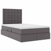 vidaXL Opbergbed met LED met matras Grijs 120 x 200 cm Nep Leer