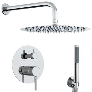 vidaXL Verborgen Douche Systeem (Rond) zilver RVS 201