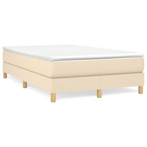 vidaXL Boxspring bed 120x200 cm stof cr&egrave;mekleurig