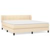 vidaXL Boxspring met matras stof cr&egrave;mekleurig 160x200 cm