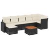 vidaXL 8-delige Loungeset met kussens poly rattan zwart