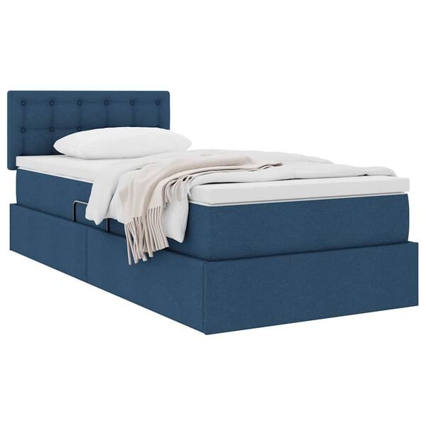 vidaXL Opbergbed met matras met matras Blauw 100 x 200 cm Bewerkt hout