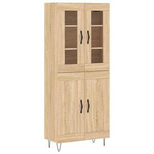 vidaXL Hoge kast 69,5x34x180 cm bewerkt hout sonoma eikenkleurig