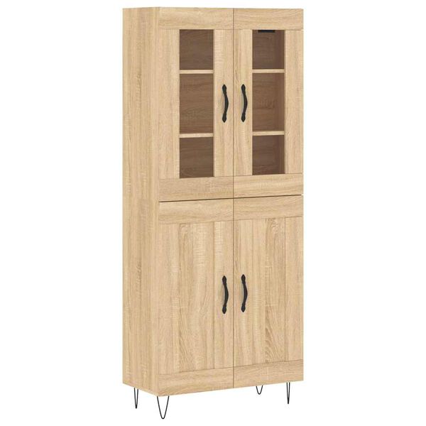 vidaXL Hoge kast 69,5x34x180 cm bewerkt hout sonoma eikenkleurig