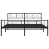vidaXL Bedframe met hoofd- en voeteneinde metaal zwart 200x200 cm