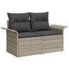 vidaXL Tuin Sofa Set met kussen met opslag 6 pcs Lichtgrijs Poly riet