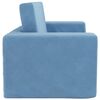 vidaXL Kinderslaapbank 2-zits zacht pluche blauw