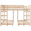 vidaXL Drie-hoog Bunk Bed Frame Bruin 160 x 200 cm Massief grenenhout