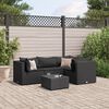 vidaXL 5-delige Loungeset met kussens poly rattan zwart