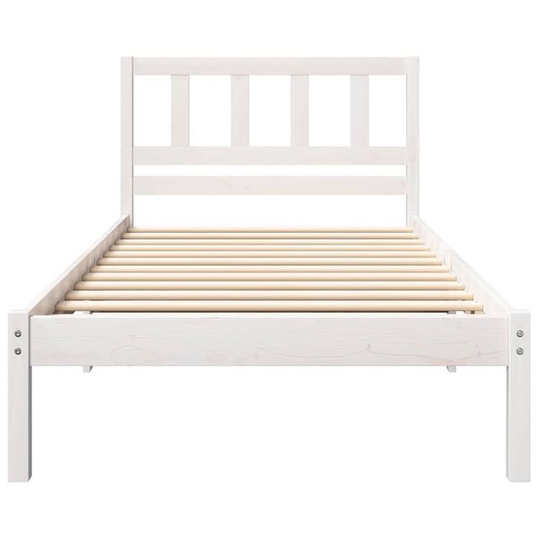 vidaXL Bedframe met hoofdeinde Wit 80 x 200 cm Massief grenenhout