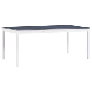 vidaXL Eettafel 180x90x73 cm grenenhout wit en grijs