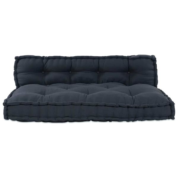 vidaXL Pallet Sofa Kussen 2 pcs Antracietkleurig 120 x 80 x 38 cm Stof