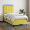vidaXL Boxspring met matras en LED stof groen 90x190 cm