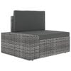 vidaXL 3-delige Loungeset poly rattan grijs