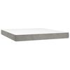 vidaXL Boxspring met matras en LED fluweel lichtgrijs 160x200 cm