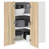 vidaXL Hangkast Sonoma Eik en Wit 57 x 57 x 80 cm Bewerkt hout