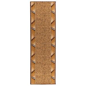 vidaXL Tapijtloper FLORNES Geweven Ochre Zigzag 67 x 150 cm PP 7 mm