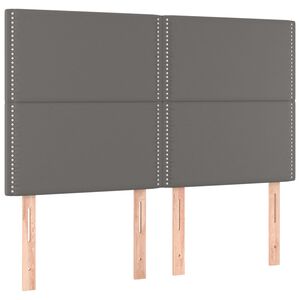 vidaXL Hoofdbord grijs 144x5x118/128 cm kunstleer