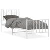 vidaXL Bedframe met hoofd- en voeteneinde&nbsp;metaal wit 80x200 cm