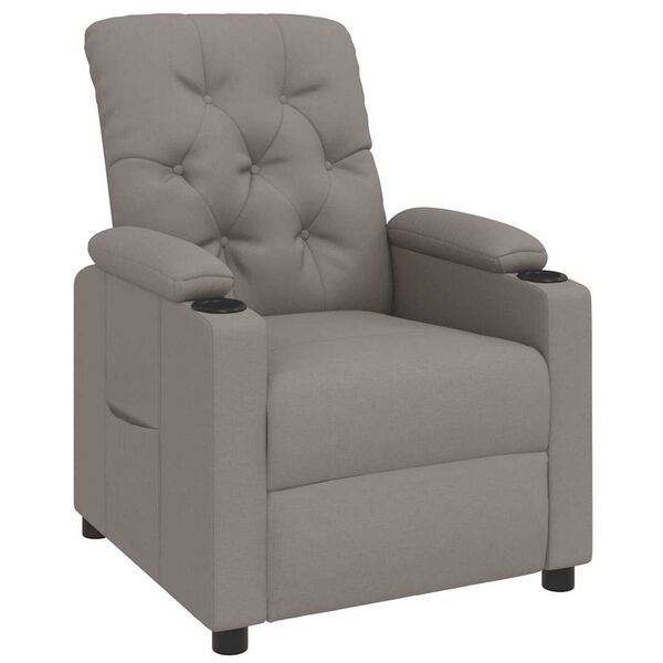 vidaXL Fauteuil verstelbaar stof taupe