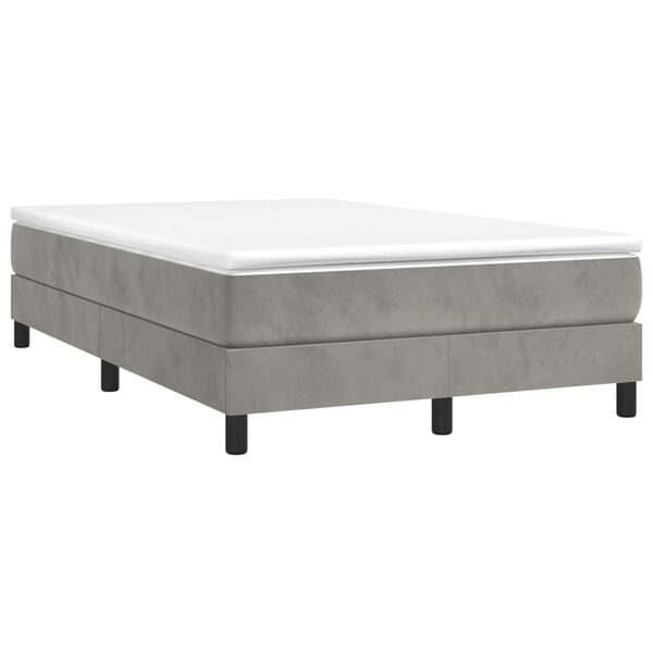 vidaXL Boxspring bed 120x200 cm fluweel lichtgrijs
