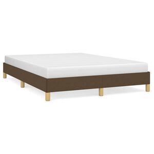 vidaXL Bedframe zonder matras stof donkerbruin 140x200 cm