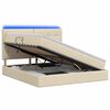 vidaXL LED Opslagbed met Matras Cr&egrave;mekleurig 160 x 200 cm Stof