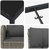 vidaXL Tuin eettafelset met kussen 5 pcs Grijs poly rattan
