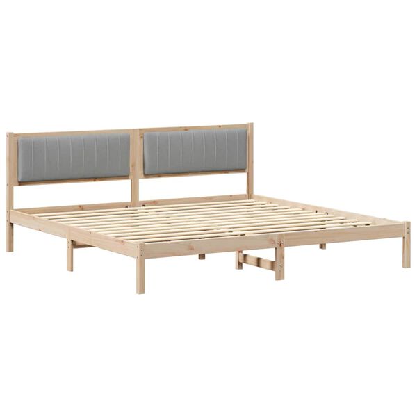vidaXL Bedframe Lichtgrijs 200 x 200 cm Massief grenenhout
