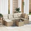 vidaXL Bankstel 7 pcs Beige poly rattan