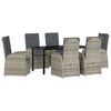 vidaXL Tuin eettafelset 7 st Grijs poly rattan
