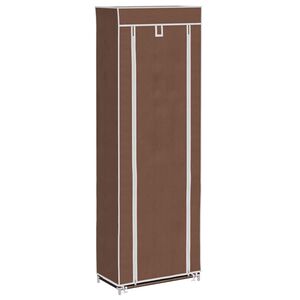 vidaXL Stoffen schoenenrek met hoes 162 x 57 x 29 cm bruin