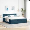 vidaXL Ottoman bed met matras en LED's 160x200cm fluweel donkerblauw