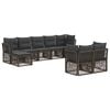 vidaXL Tuinbankenset 9 pcs Grijs poly rattan