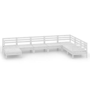 vidaXL 8-delige Loungeset massief grenenhout wit