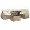 vidaXL 6-delige Loungeset met kussens poly rattan beige