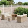vidaXL Tuin Sofa Set met kussen 9 pcs Beige en Cr&egrave;me poly rattan