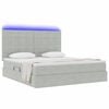 vidaXL Opbergbed met LED met matras Lichtgrijs 160 x 200 cm Fluweel
