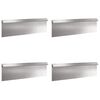 vidaXL Slakkenhekje 4 st 100 x 3,5 x 25 cm Roestvrij staal zilver